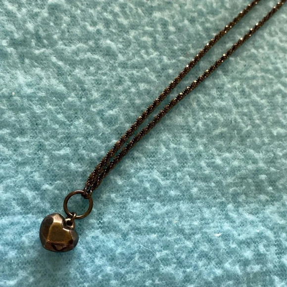 MILOR ITIALY  .925 chocolate vermeil sterling silver chain puffy heart anklet - Picture 4 of 7